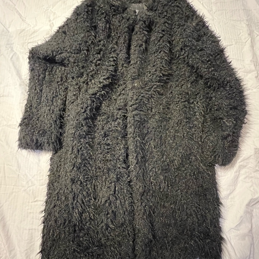 Art Class Black Teddy Jacket Cozy Oversized Design